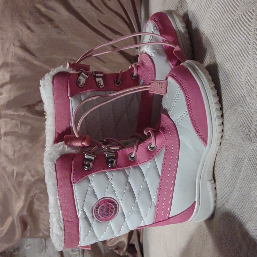Totes Winter Ready size 8 Girls Pink and White Winter Boots